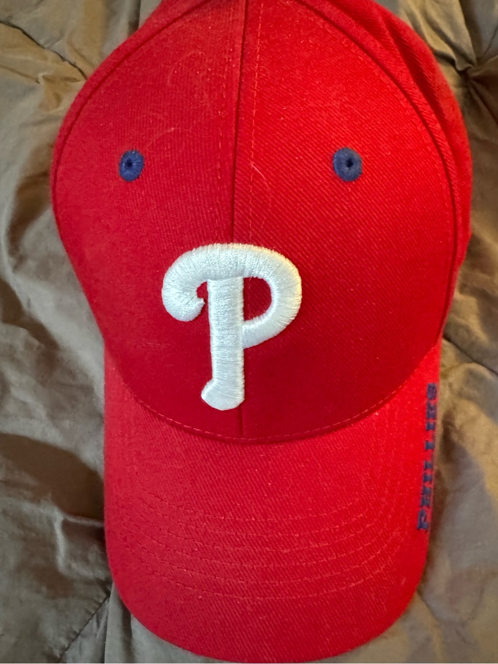 Red Baseball Cap with White 'P' Patch